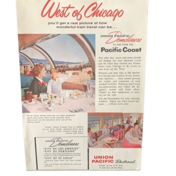 Vintage 1959 Union Pacific West Of Chicago Ad Advertisement - Picture 1 of 4